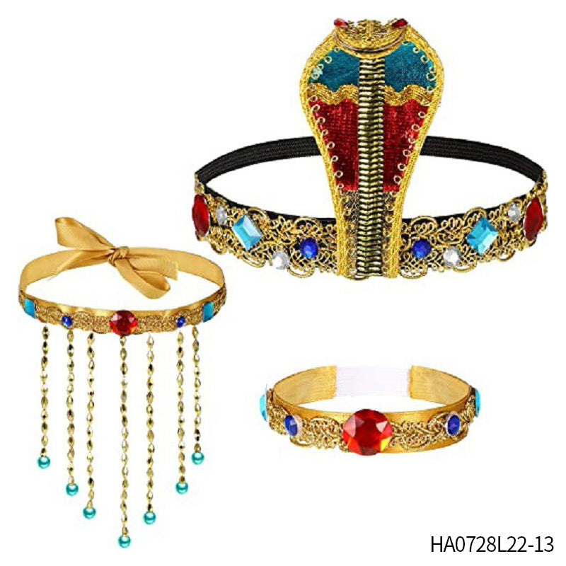 Headwear Female Egyptian Clothing Headband Pharaoh Sequined Hair Accessories