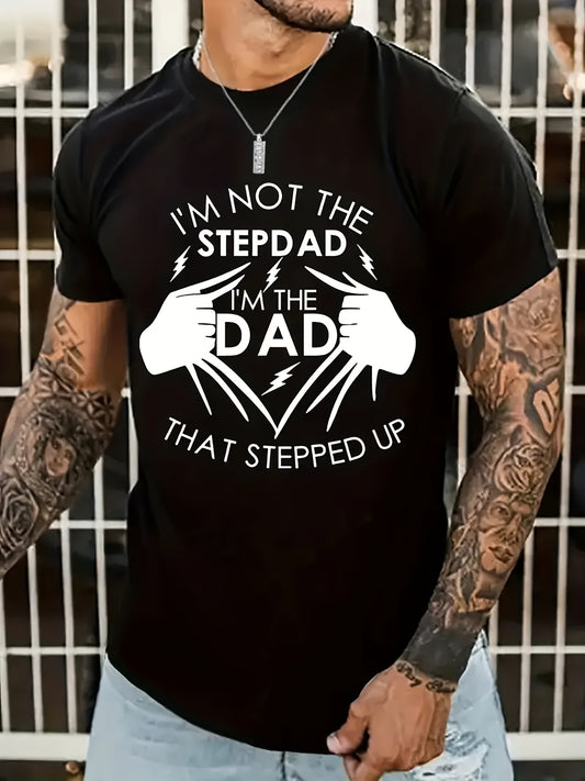 Stand Up Dad” Stepfather T-Shirt – Men’s Casual Short Sleeve Tee, Perfect Gift for Him