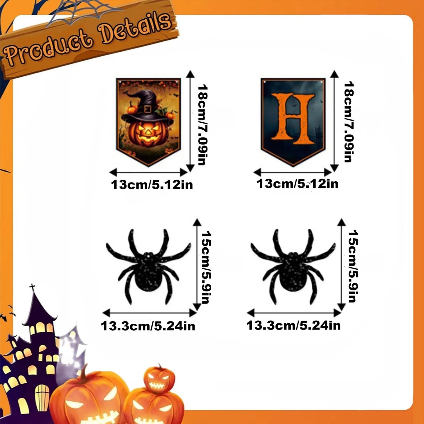 Happy Halloween Banner & Hanging Spider Garland 🎃🕷️
