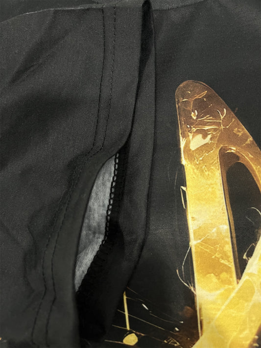 Men's Casual Summer T-shirt With Geometric Notes And Music Symbol Prints, Ideal For Gift Giving