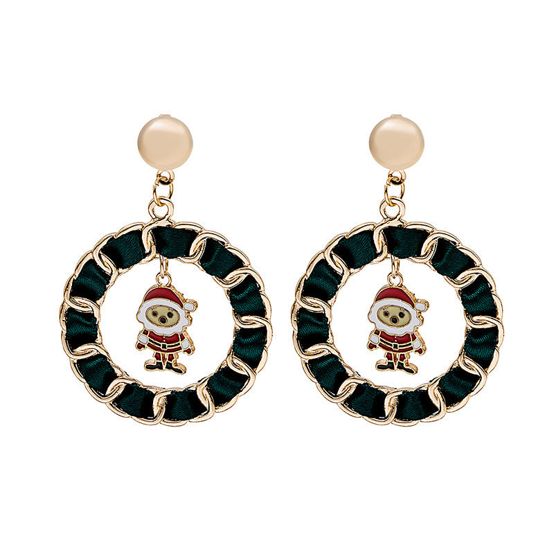 Metal Drip Ring Bells Christmas Tree Earrings Cross-border Christmas Earrings