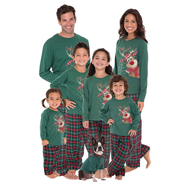 Family Matching Christmas Pajamas, Festive Printed Long-Sleeve
