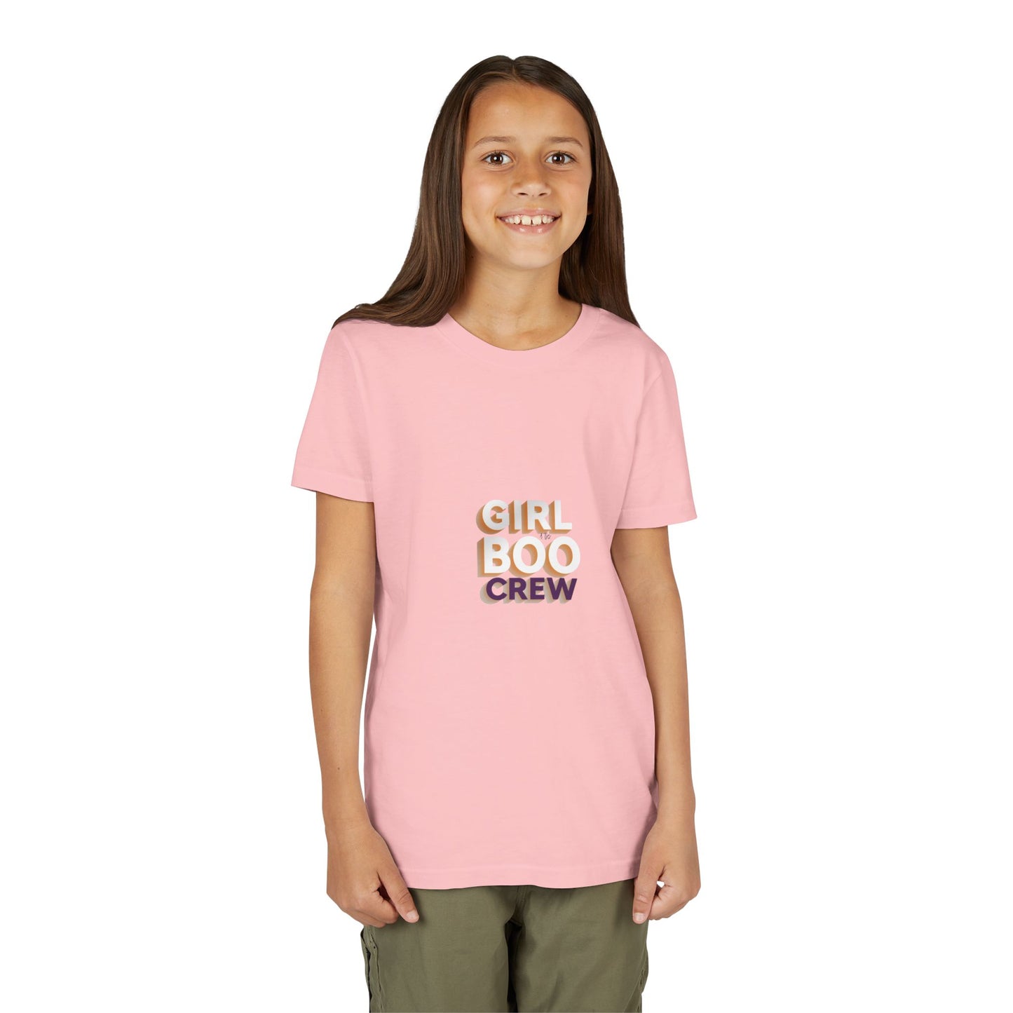 Girls Halloween Boo Crew Short Sleeve Tee Shirt, Costume.