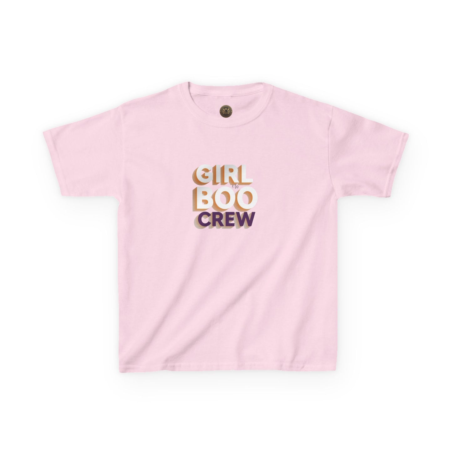 Girls Halloween Boo Crew Tee, Fun T-Shirt, Youth Spooky Shirt.