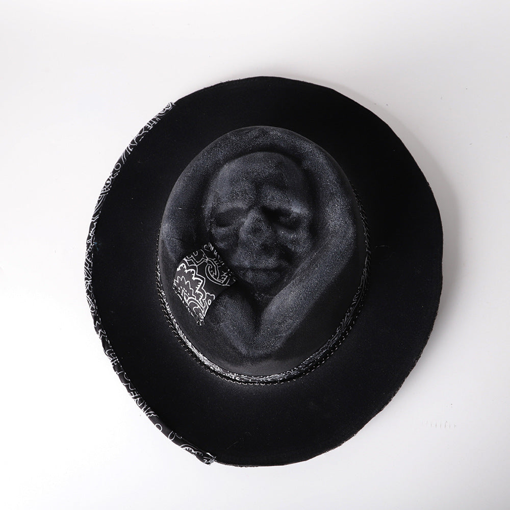 European And American Cowboy Hat Skull