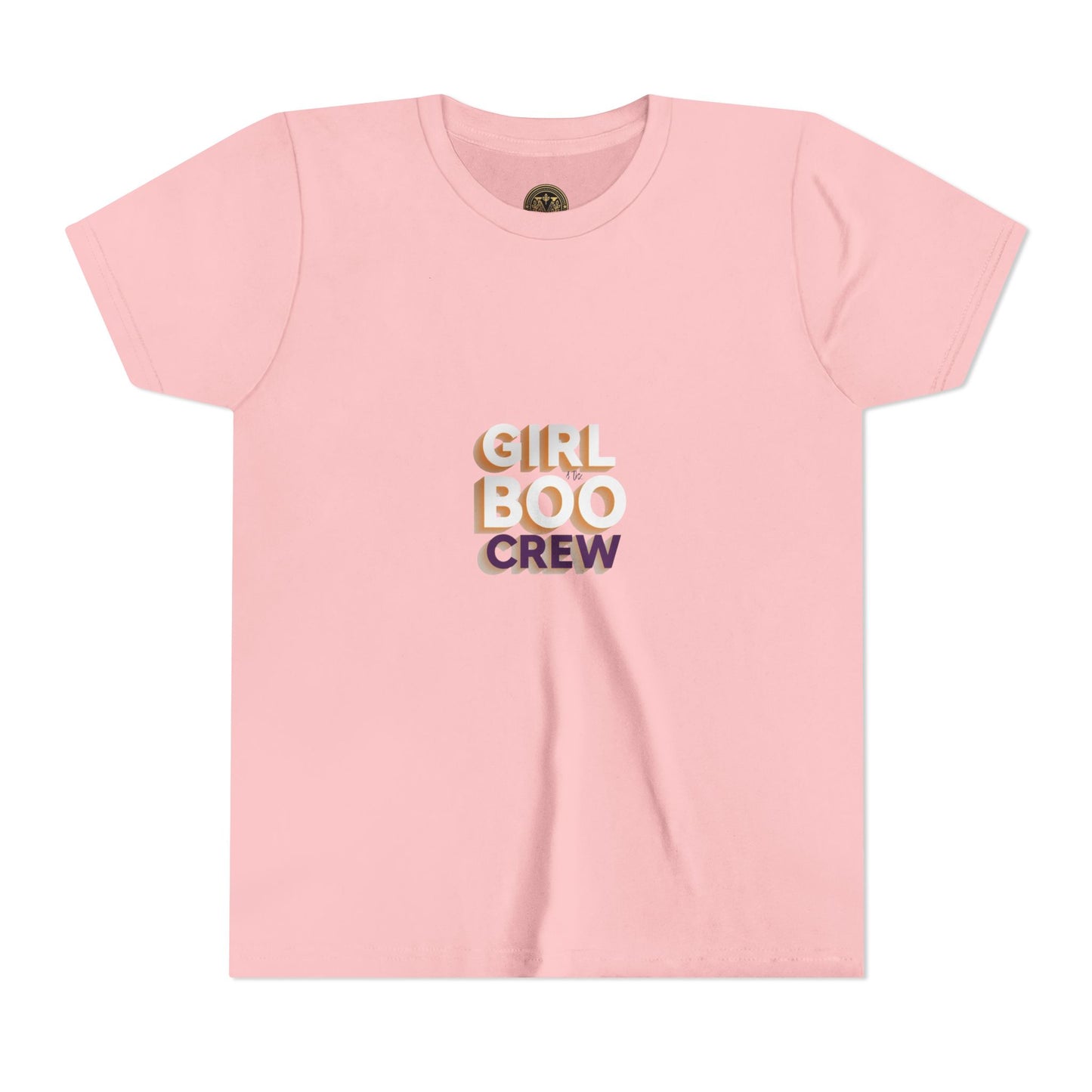 Girls Halloween Boo Crew Short Sleeve Tee Shirt, Costume.