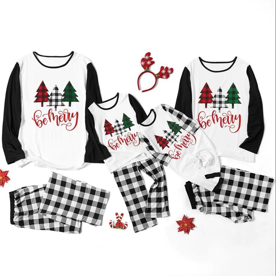 Be Merry Family Christmas Pajamas Matching Holiday Sleepwear Sets
