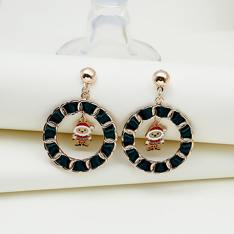 Metal Drip Ring Bells Christmas Tree Earrings Cross-border Christmas Earrings