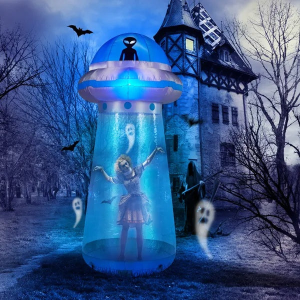8.8 FT Halloween Inflatable UFO Yard Decoration 🛸💫