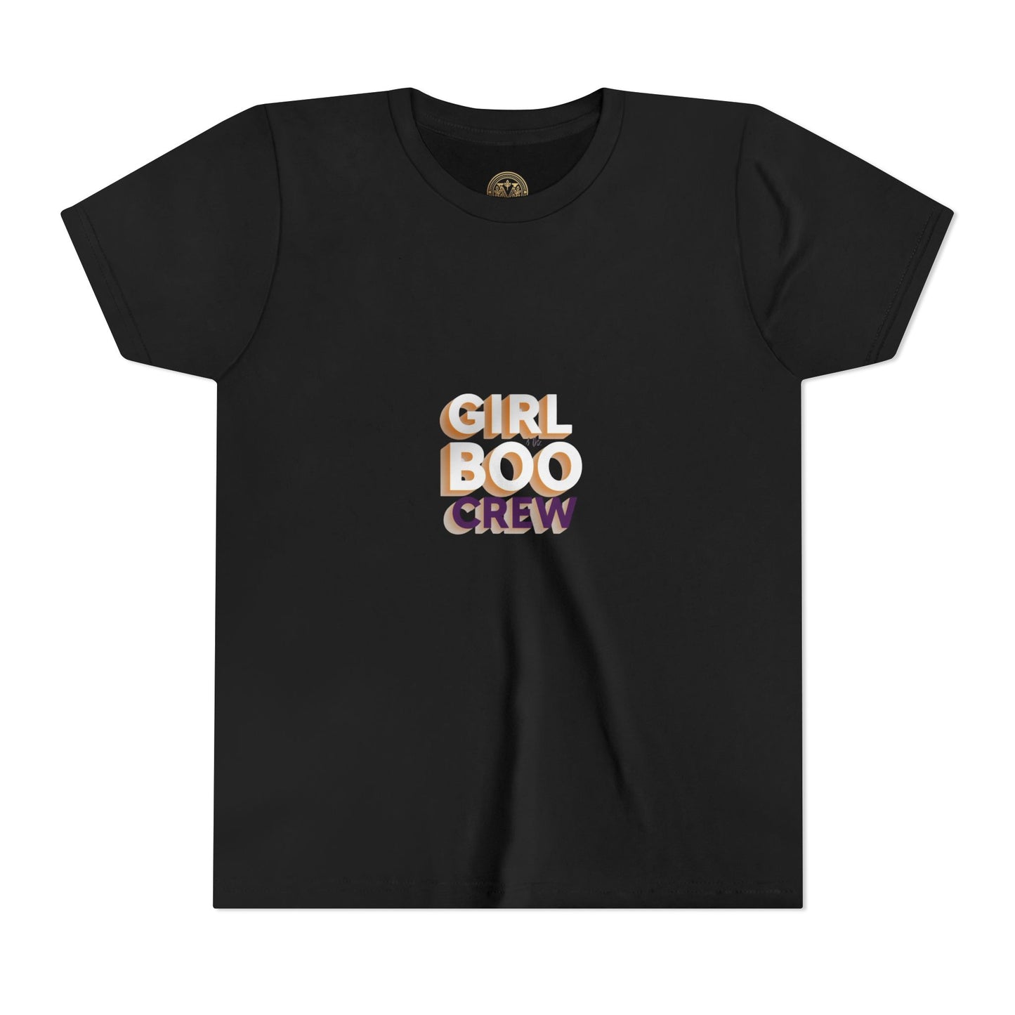 Girls Halloween Boo Crew Short Sleeve Tee Shirt, Costume.