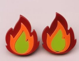Flame shape acrylic earrings