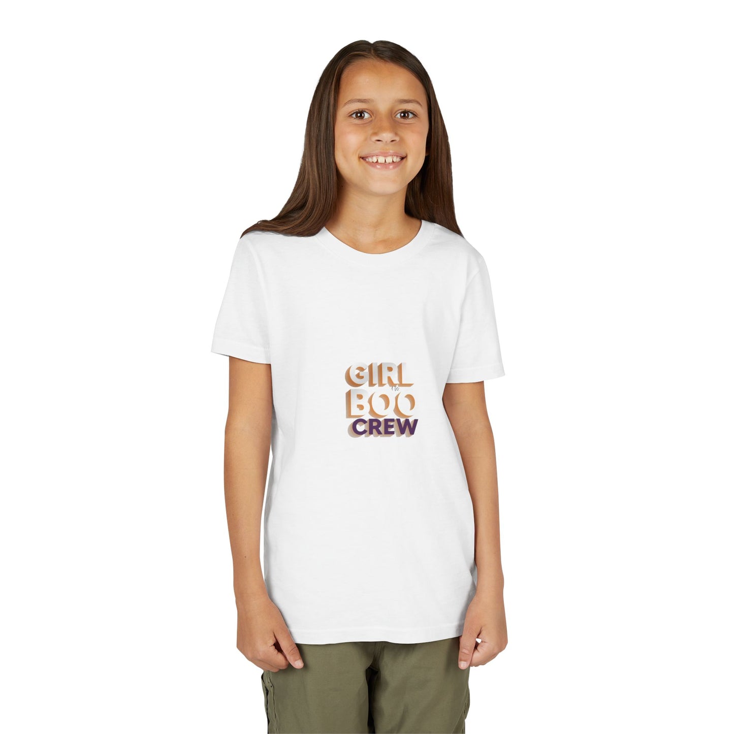 Girls Halloween Boo Crew Short Sleeve Tee Shirt, Costume.