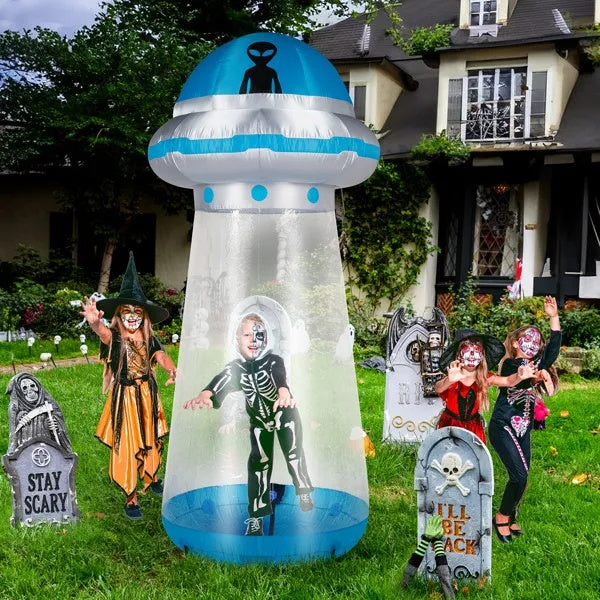 8.8 FT Halloween Inflatable UFO Yard Decoration 🛸💫