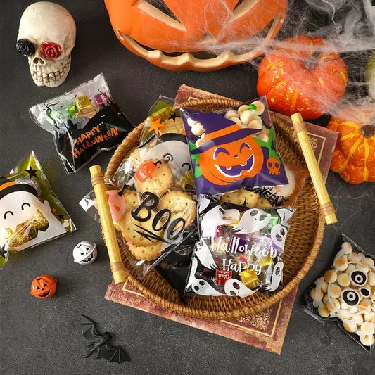 450 Pcs Halloween Cellophane Treat Bags 🎃👻🖤