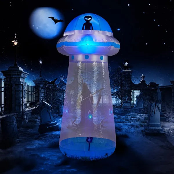 8.8 FT Halloween Inflatable UFO Yard Decoration 🛸💫