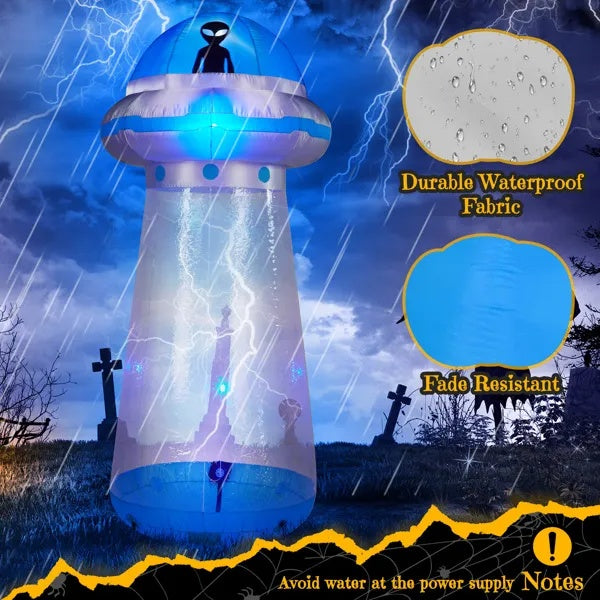 8.8 FT Halloween Inflatable UFO Yard Decoration 🛸💫