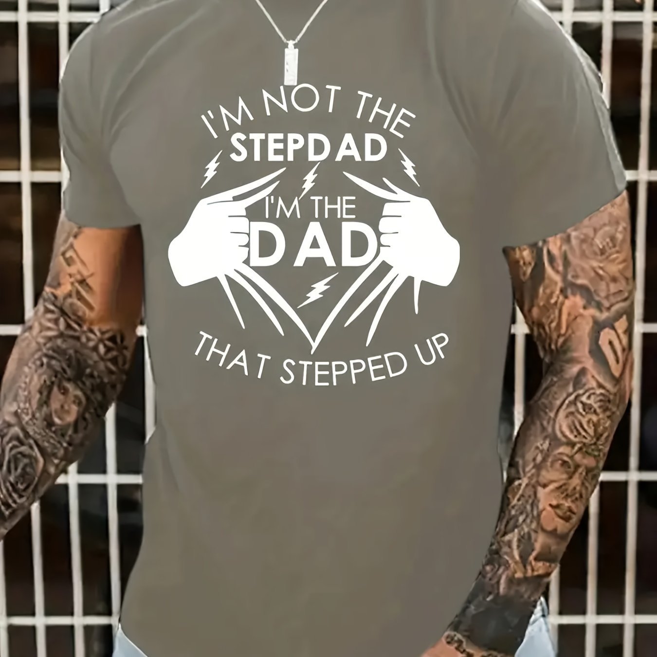Stand Up Dad” Stepfather T-Shirt – Men’s Casual Short Sleeve Tee, Perfect Gift for Him
