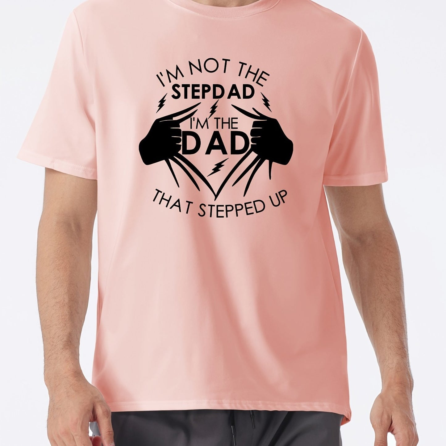 Stand Up Dad” Stepfather T-Shirt – Men’s Casual Short Sleeve Tee, Perfect Gift for Him