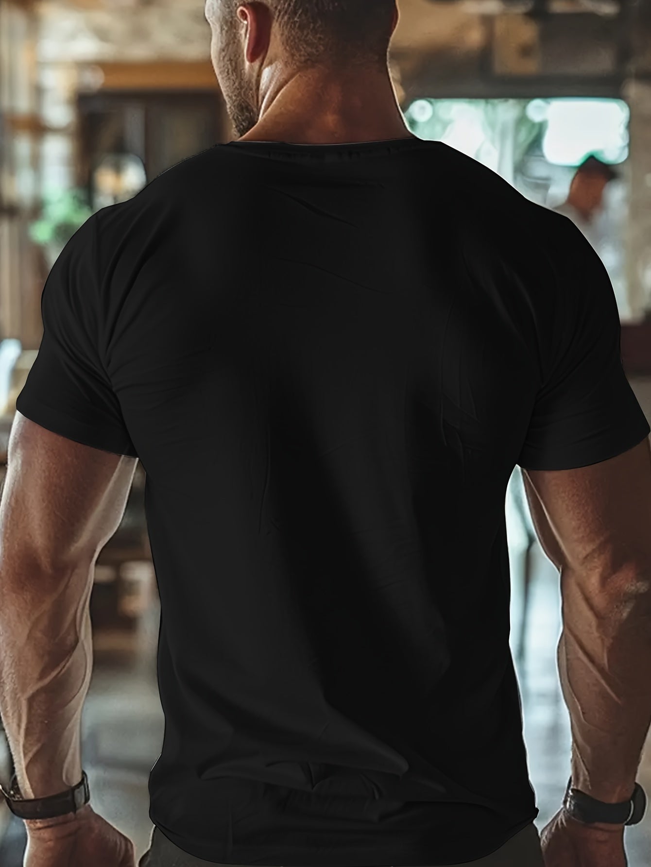 Men’s Halloween Ghost Graphic T-Shirt – Casual Round Neck Pullover, Slightly Elastic Short Sleeve