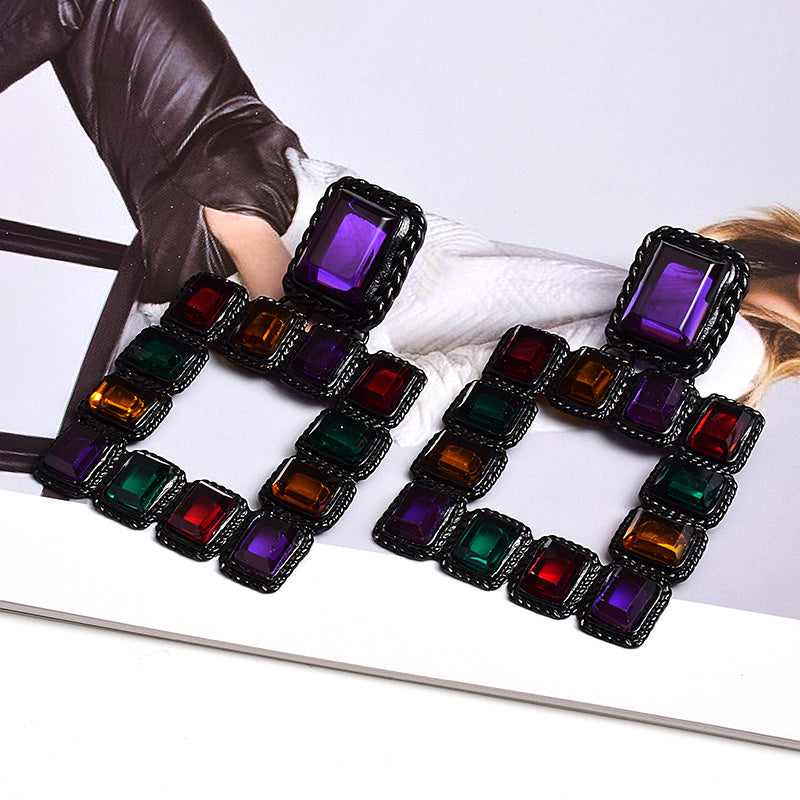 Atmospheric color geometric earrings