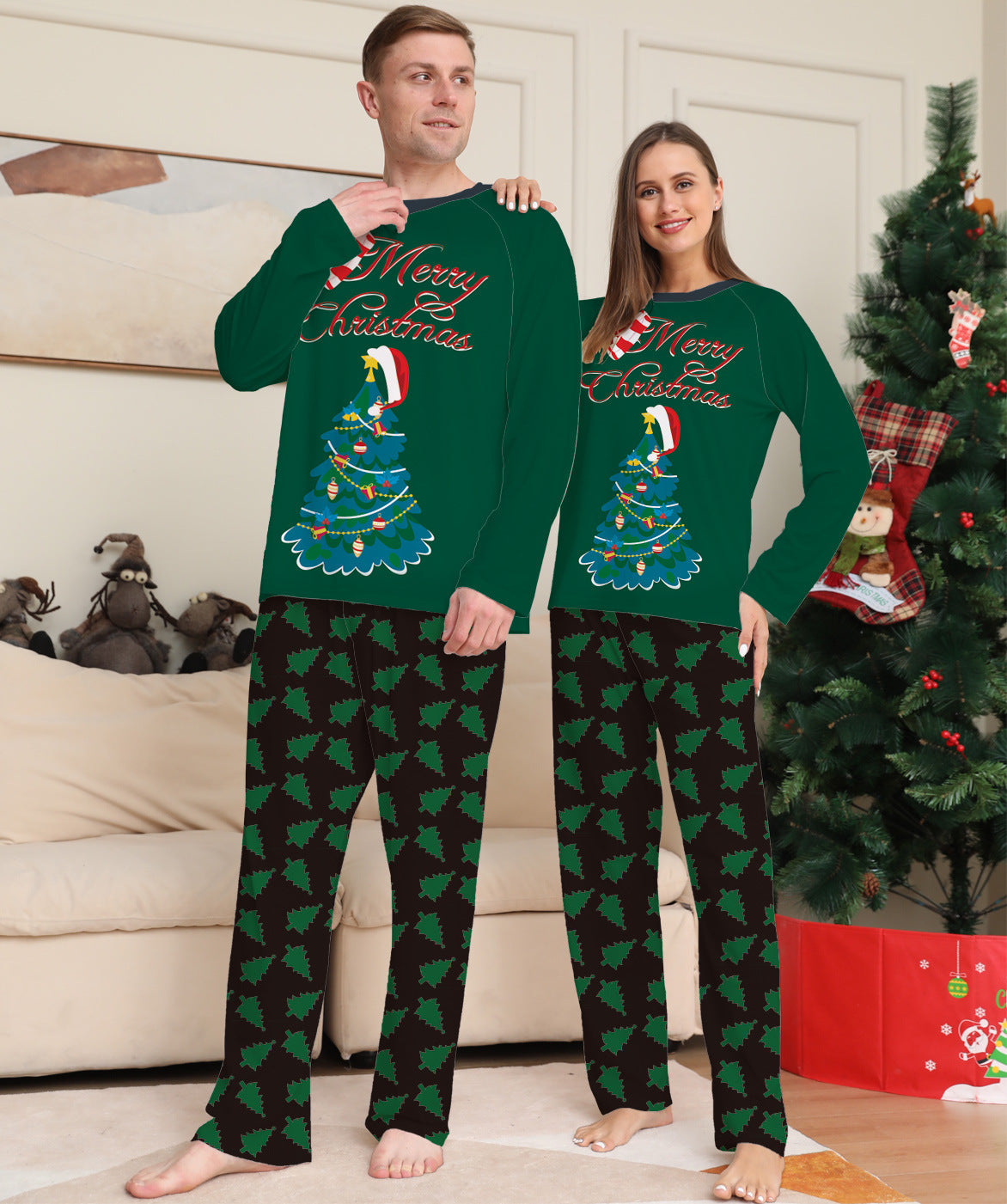 🎄 Parent-Child Christmas Pajama Set – Matching Long-Sleeve Holiday Homewear