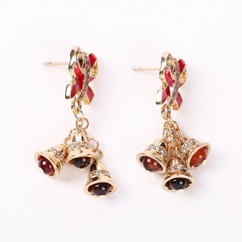 Christmas bell Bow Earrings