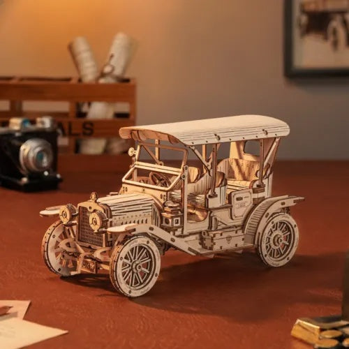 ROKR 3D Wooden Puzzle Vintage Car – DIY Model Building Kit for Teens & Adults