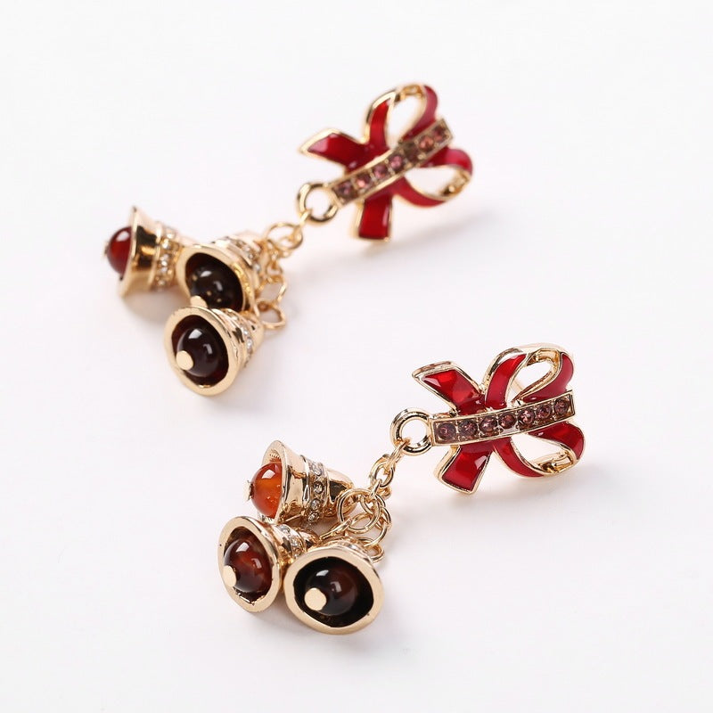 Christmas bell Bow Earrings