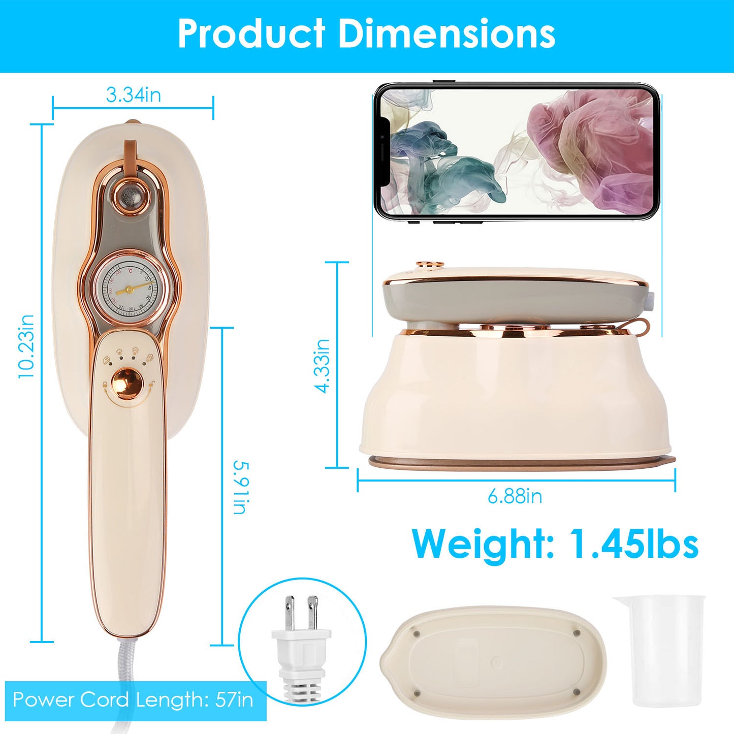 1200W Foldable Handheld Clothes Steamer & Iron – Portable Wrinkle Remover with Wet & Dry Modes