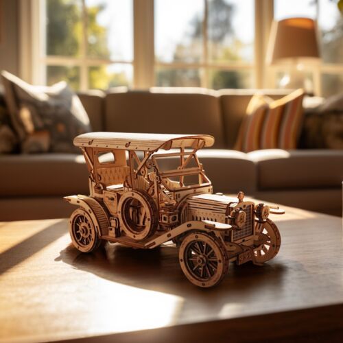 ROKR 3D Wooden Puzzle Vintage Car – DIY Model Building Kit for Teens & Adults