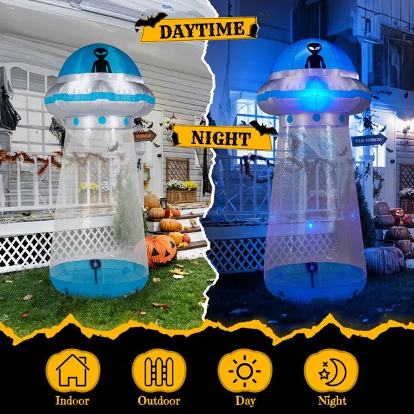 8.8 FT Halloween Inflatable UFO Yard Decoration 🛸💫