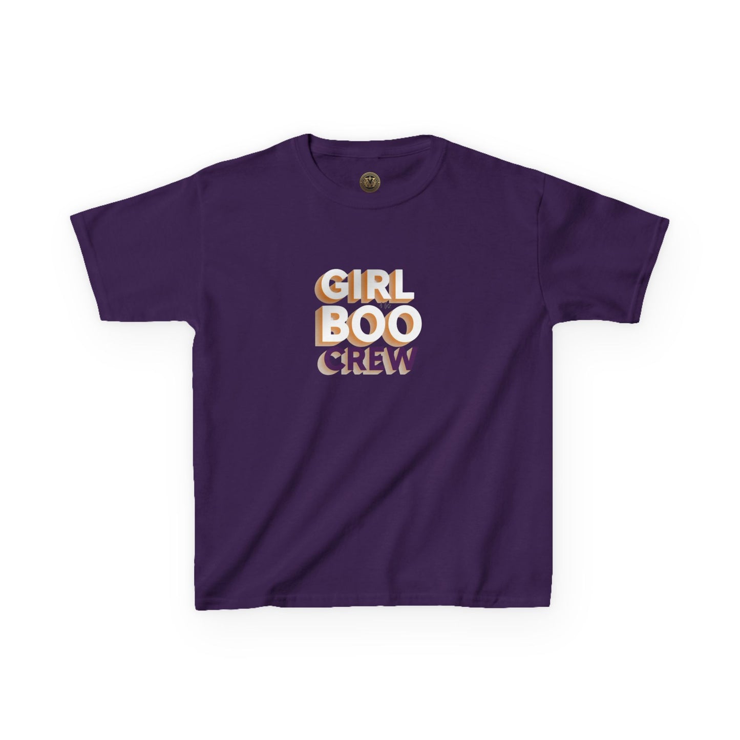 Girls Halloween Boo Crew Tee, Fun T-Shirt, Youth Spooky Shirt.