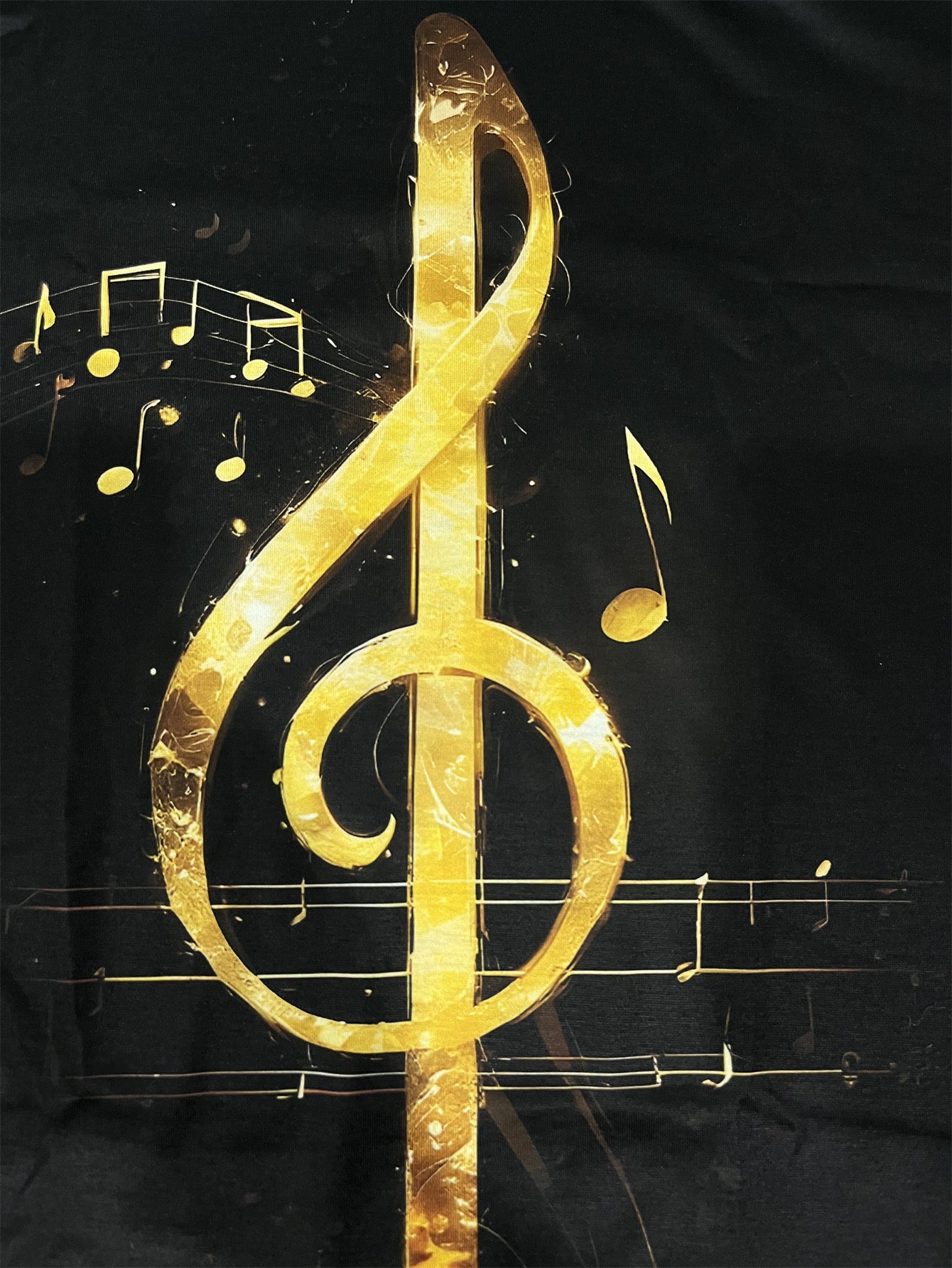 Men's Casual Summer T-shirt With Geometric Notes And Music Symbol Prints, Ideal For Gift Giving