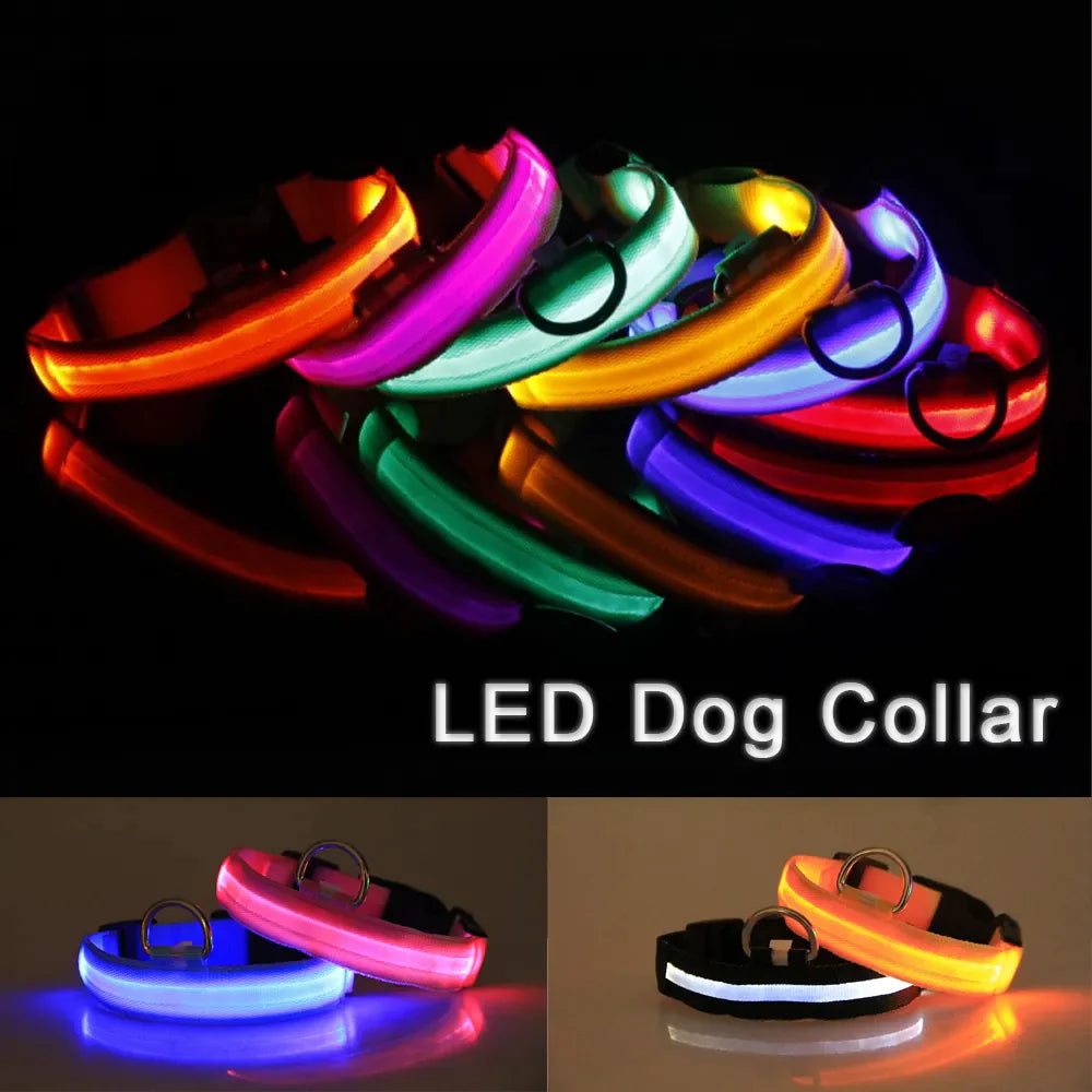 🇺🇸 LED Adjustable Dog Collar – Blinking, Flashing, Light-Up Glow Safety Collar | Waterproof | USA Fast Shipping 🇺🇸