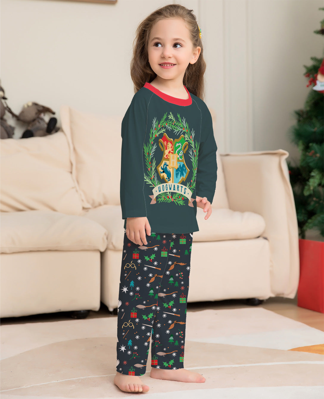 Matching Family Graphic Print Crew Neck Homewear Pj's