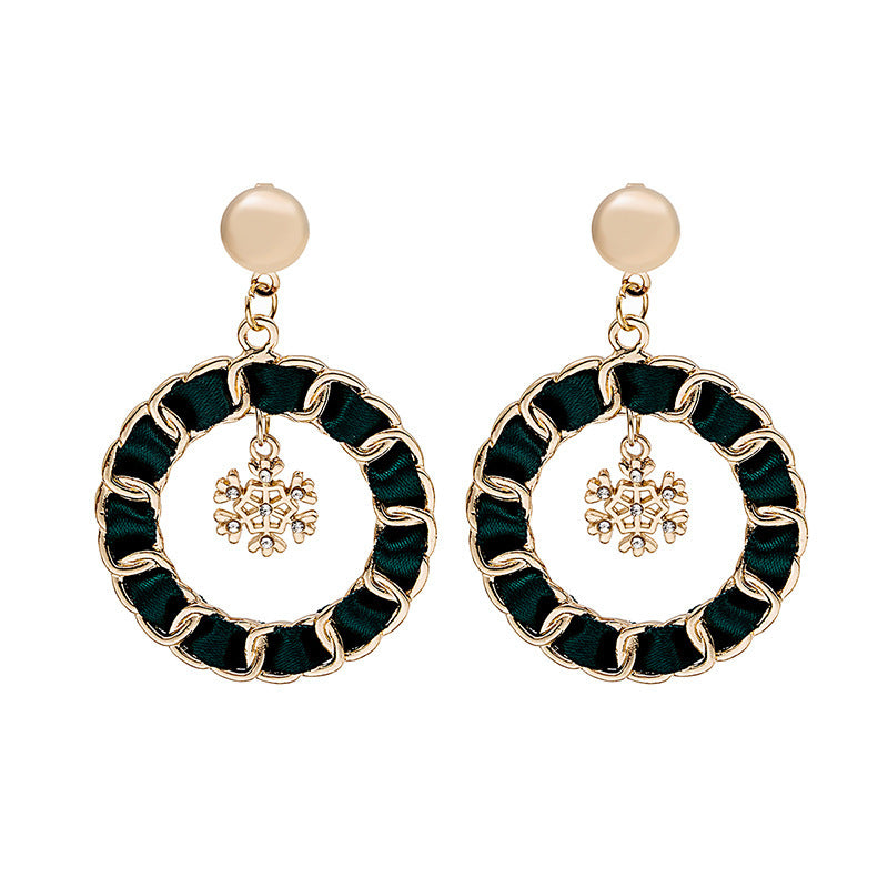 Metal Drip Ring Bells Christmas Tree Earrings Cross-border Christmas Earrings