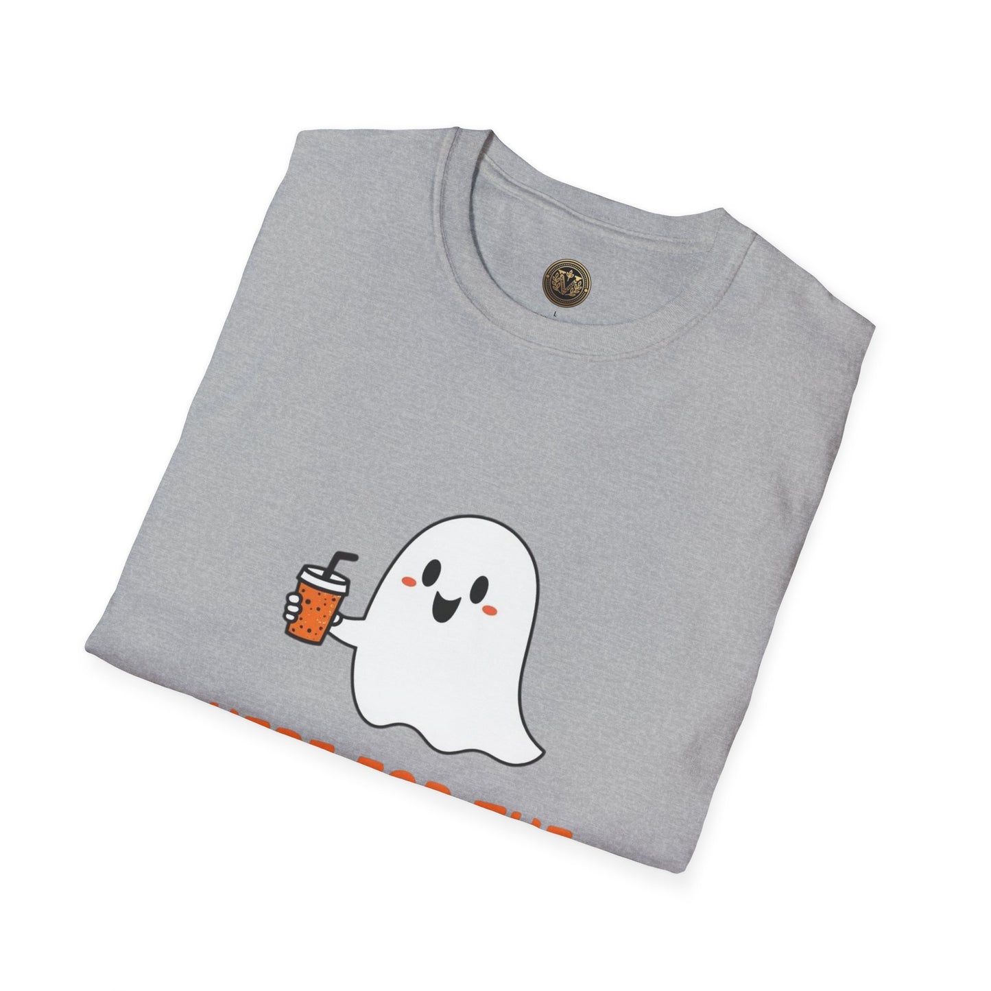 Halloween Ghost T-Shirt, Funny Halloween Tee, Unisex Softstyle Shirt, Here for the Boos Top, Cozy Halloween Apparel, Spooky Season Wear