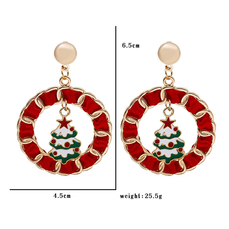 Metal Drip Ring Bells Christmas Tree Earrings Cross-border Christmas Earrings
