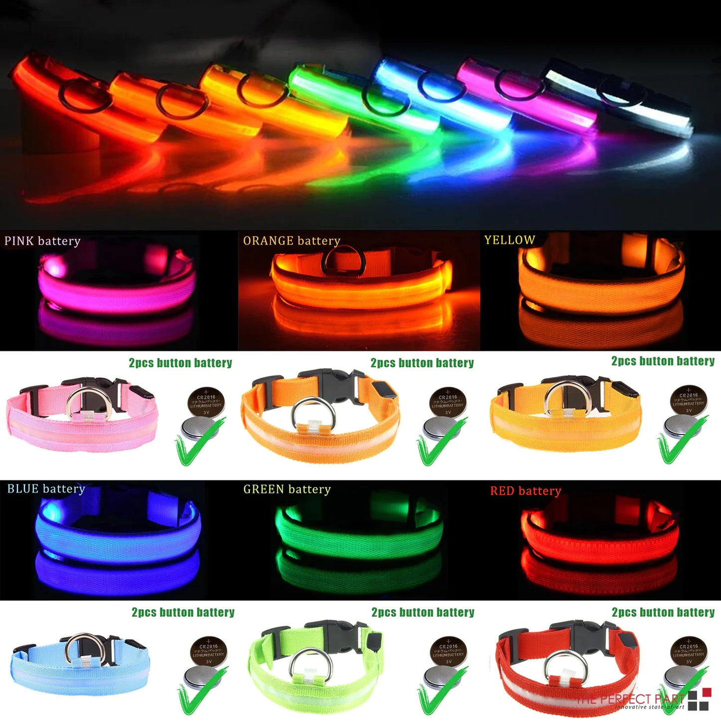 🇺🇸 LED Adjustable Dog Collar – Blinking, Flashing, Light-Up Glow Safety Collar | Waterproof | USA Fast Shipping 🇺🇸