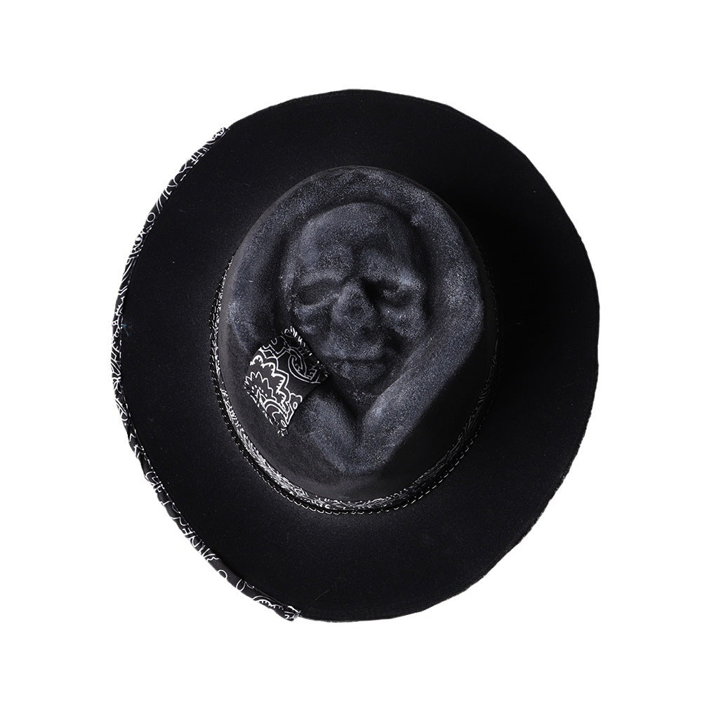 European And American Cowboy Hat Skull