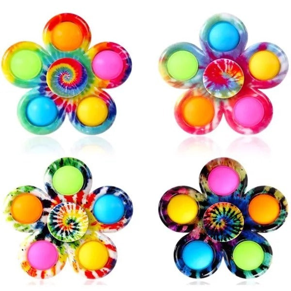 Fidget Spinner Toys 4 Pc Simple Popping Toy Pack Bubble Sensory