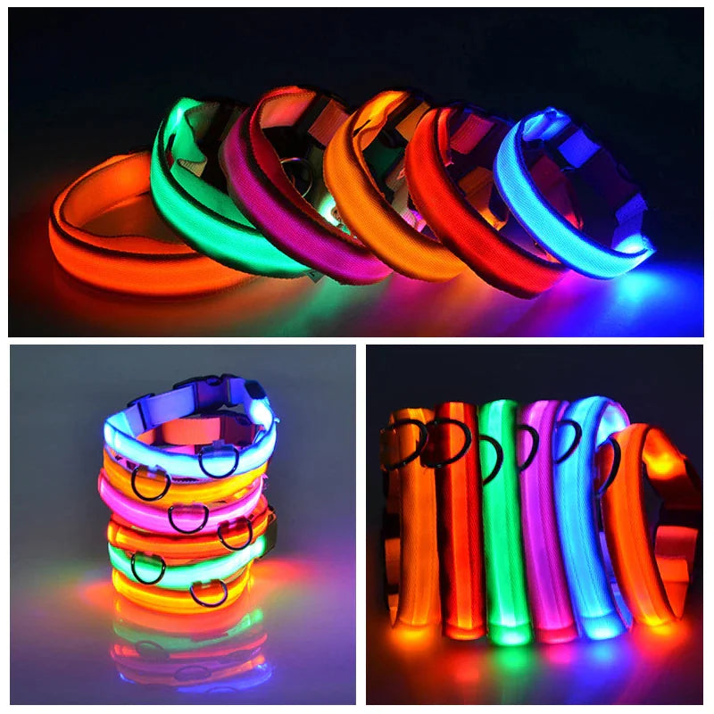 🇺🇸 LED Adjustable Dog Collar – Blinking, Flashing, Light-Up Glow Safety Collar | Waterproof | USA Fast Shipping 🇺🇸
