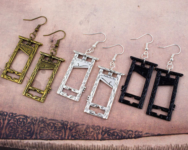 Guillotine  Gothic Earrings Halloween Vintage Nature