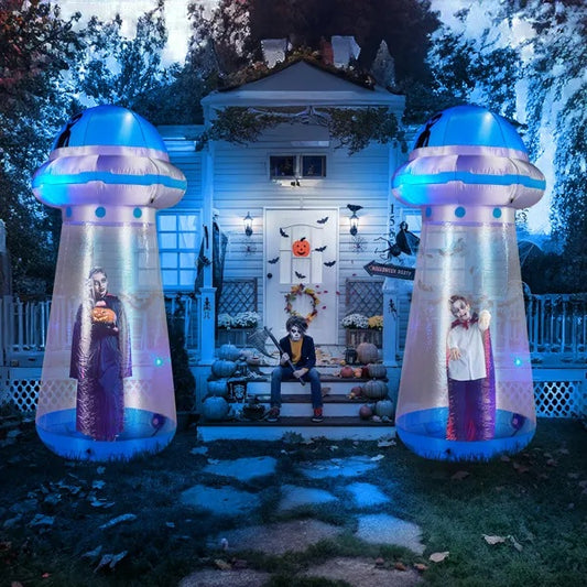 8.8 FT Halloween Inflatable UFO Yard Decoration 🛸💫