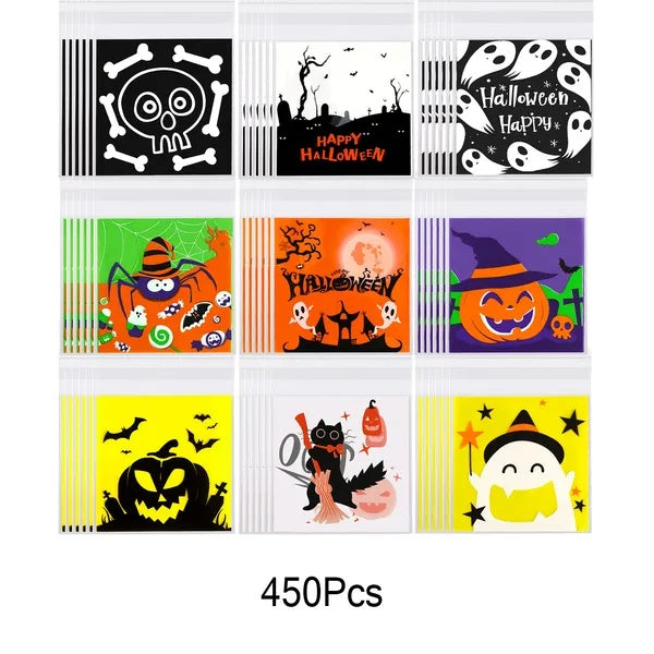 450 Pcs Halloween Cellophane Treat Bags 🎃👻🖤